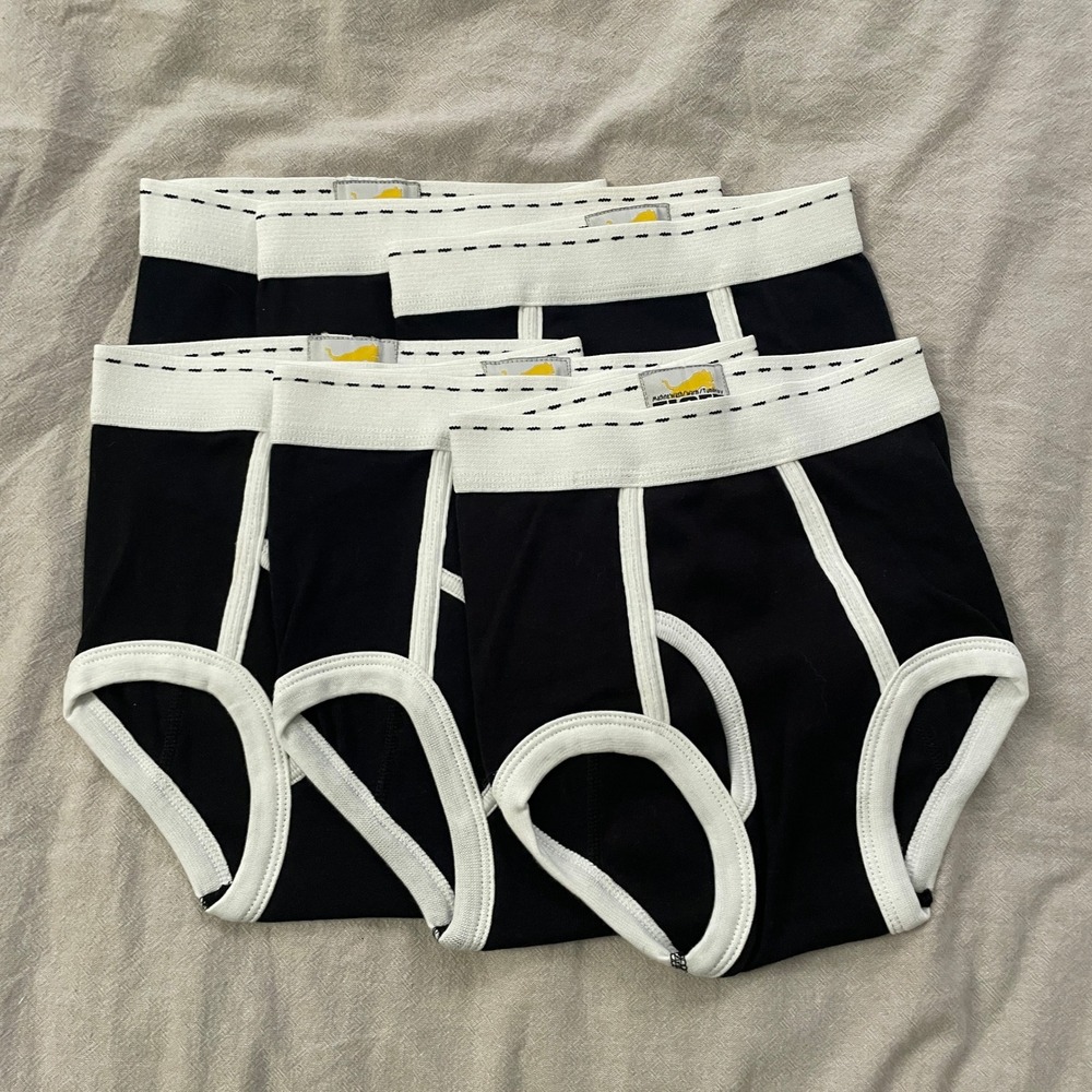 Tiger Briefs Kids 6-8 Black White 6 Pack Underwear Cotton